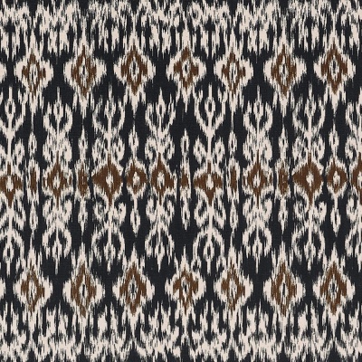 Thibaut Atlas Ikat Fabric in Basalt Black